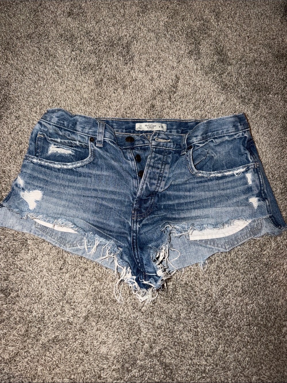Women’s Distressed Blue Denim Cutoff Shorts